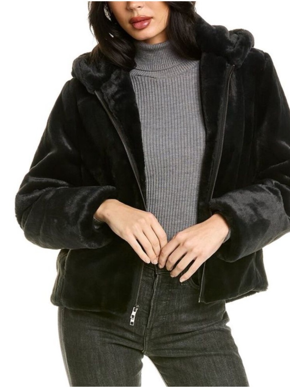 Vince Womens  Plush Hoodie, Black XS